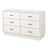 6-Drawer Double Dresser in White Finish with Interchangeable Handles - Dubh_Arts
 - 3