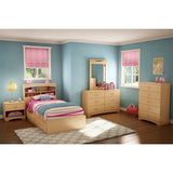 Twin Platform Bed Frame with Storage Drawers in Natural Maple - Dubh_Arts
 - 4