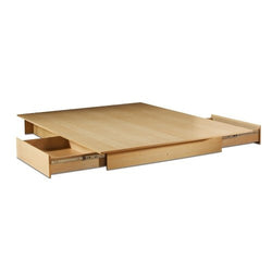 Full / Queen size Maple Platform Bed Frame with Storage Drawers - Dubh_Arts
 - 1