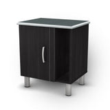 Black Onyx Nightstand with 1 Door & 1 Adjustable Shelf - Dubh_Arts
 - 1