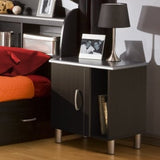 Black Onyx Nightstand with 1 Door & 1 Adjustable Shelf - Dubh_Arts
 - 2