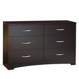 Modern 6-Drawer Bedroom Dresser in Chocolate Wood Finish - Dubh_Arts
 - 1