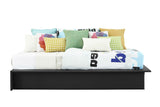 Black Faux Leather Upholstered Platform Bed Frame with Wood Slats in Twin - Dubh_Arts
 - 2