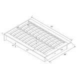 Black Faux Leather Upholstered Platform Bed Frame with Wood Slats in Twin - Dubh_Arts
 - 4