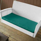 Modern White Resin Wicker Outdoor Patio Porch Swing with Turquoise Seat Cushion - Dubh_Arts
 - 3