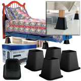 6-inch High Bed Risers in Black - 4-Pack - Dubh_Arts
 - 4