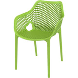 Set of 2 - Green Polypropylene Outdoor Stacking Patio Dining Arm Chair - Dubh_Arts
 - 2