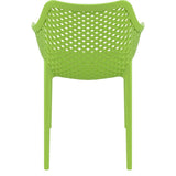 Set of 2 - Green Polypropylene Outdoor Stacking Patio Dining Arm Chair - Dubh_Arts
 - 3