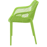 Set of 2 - Green Polypropylene Outdoor Stacking Patio Dining Arm Chair - Dubh_Arts
 - 4