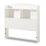 Twin size Modern Arched Top Bookcase Headboard in White - Dubh_Arts
 - 1