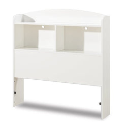 Twin size Modern Arched Top Bookcase Headboard in White - Dubh_Arts
 - 1
