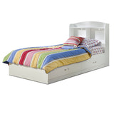 Twin size Modern Arched Top Bookcase Headboard in White - Dubh_Arts
 - 2