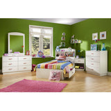 Twin size Modern Arched Top Bookcase Headboard in White - Dubh_Arts
 - 3
