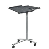 Adjustable Laptop Computer Cart Desk Stand in Steel with Espresso Top - Dubh_Arts
 - 1