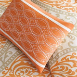 King size 5-Piece Comforter Set in Orange Damask Print - Dubh_Arts
 - 4