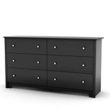 Black 6 Drawer Bedroom Dresser with Nickle Metal Knobs Handles - Dubh_Arts
 - 1