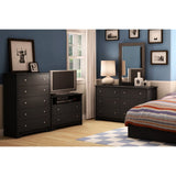 Black 6 Drawer Bedroom Dresser with Nickle Metal Knobs Handles - Dubh_Arts
 - 4