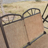 Outdoor 2-Person Patio Porch Swing Garden Bench with Canopy in Brown - Dubh_Arts
 - 3