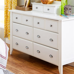 White 6-Drawer Dresser Traditional Design - Made in USA - Dubh_Arts
 - 1