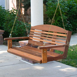 Classic 4-Ft Porch Swing in Red Cedar Wood - Amish Made in USA - Dubh_Arts
 - 1