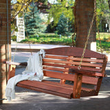 Classic 4-Ft Porch Swing in Red Cedar Wood - Amish Made in USA - Dubh_Arts
 - 2