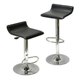 Set of 2 Modern Air-Lift Adjustable Bar Stools with Black Seat - Dubh_Arts
 - 1