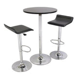 Set of 2 Modern Air-Lift Adjustable Bar Stools with Black Seat - Dubh_Arts
 - 2