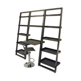 Set of 2 Modern Air-Lift Adjustable Bar Stools with Black Seat - Dubh_Arts
 - 4