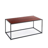Modern Classic Coffee Table with Steel Frame and Brown Wood Grain Panels - Dubh_Arts
 - 3